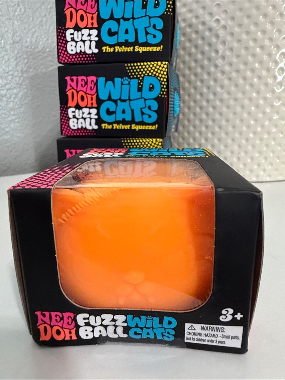 RARE Needoh Wild Cats Fuzz Ball - Orange (AUTHENTIC)